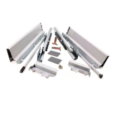 Set of Soft-Close Drawer System, MEDIUM, H: 142mm, Silver