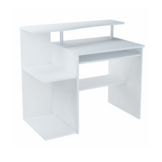 MARIO - Computer Desk with Keyboard Tray - White Matt H91cm W100cm D58cm