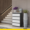 GABRIEL - Chest of 4 Drawers - Bedroom Dresser Storage Cabinet Sideboard - Anthracite / White Matt H92cm W60cm D33cm