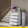 GABRIEL - Chest of 4 Drawers - Bedroom Dresser Storage Cabinet Sideboard - White Matt H92cm W60cm D33cm