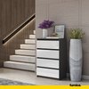 GABRIEL - Chest of 4 Drawers - Bedroom Dresser Storage Cabinet Sideboard - Anthracite / White Gloss H92cm W60cm D33cm