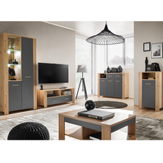 VEGA - Living Room Furniture Set - Wotan Oak / Anthracite