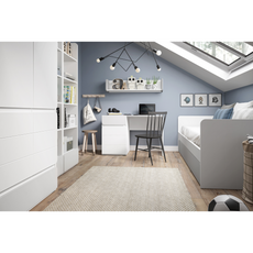ALBI II - Youth Bedroom Furniture Set - White Matt / Cool Grey Gloss