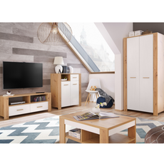 VEGA II - Living Room Furniture Set - Wotan Oak / White Matt