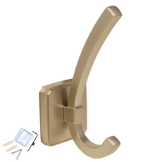 Double Hat & Coat Hook - 122mm - Gold Matt