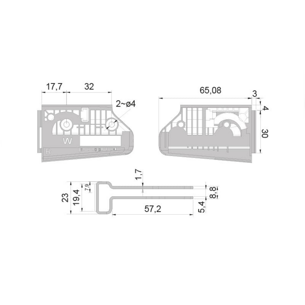 Adjustable furniture hanger (L+R) - Nickel
