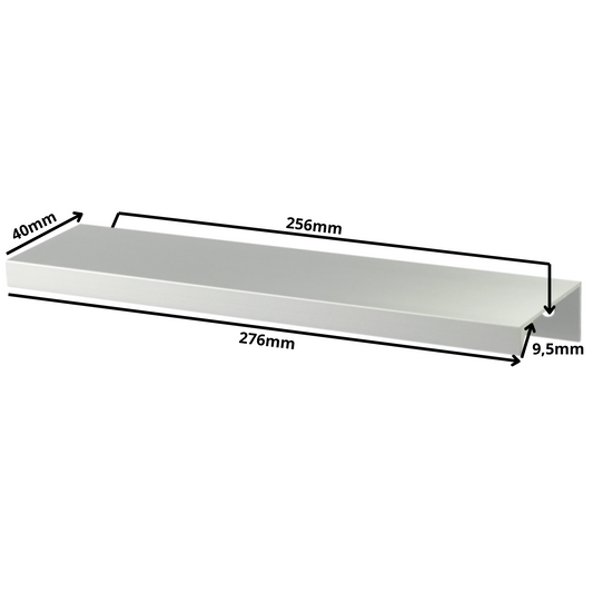 Edge Grip Round Profile Handle 256mm (276mm total length) - Aluminium