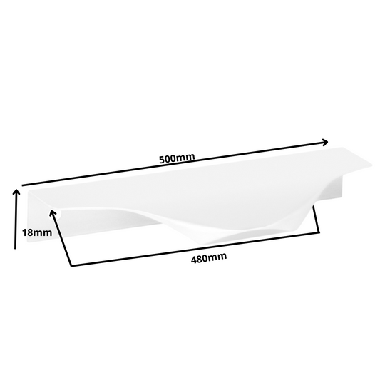 Edge Grip Round Profile Handle 480mm (500mm total length) - White