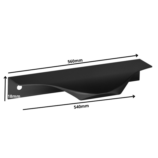 Edge Grip Round Profile Handle 540mm (560mm total length) - Black Matt