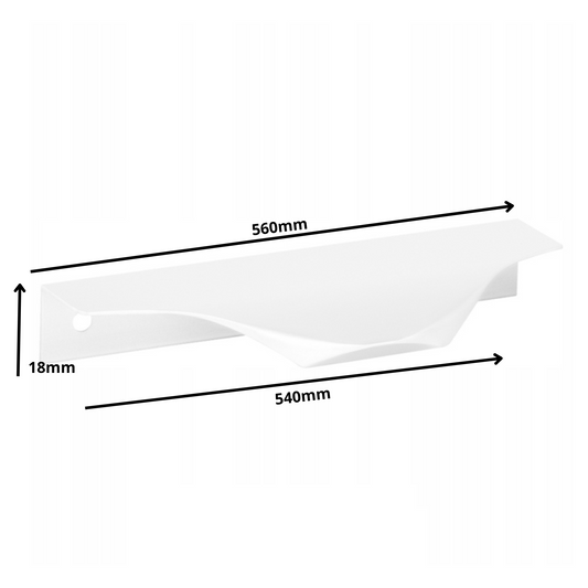 Edge Grip Round Profile Handle 540mm (560mm total length) - White