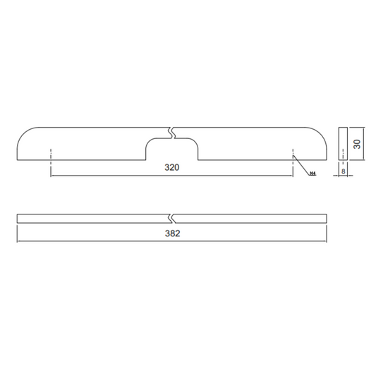 Furniture Handle 320mm U084 - Chrome