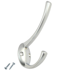 Double Hat & Coat Hook - 108mm - Silver
