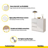 MIKEL - Chest of 3 Drawers and 1 Door - Bedroom Dresser Storage Cabinet Sideboard - White Matt / White Gloss H75cm W80cm D35cm