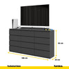 GABRIEL - Chest of 12 Drawers (8+4) - Bedroom Dresser Storage Cabinet Sideboard - Anthracite H92cm W180cm D33cm
