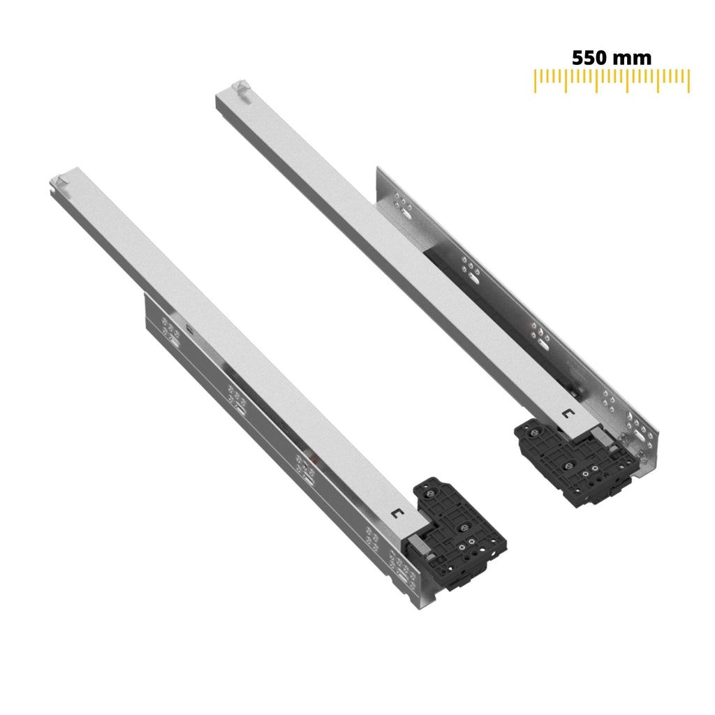 Soft-Close Concealed Undermount Drawer Runners, Full Extension - 550mm