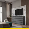 GABRIEL - Chest of 12 Drawers (8+4) - Bedroom Dresser Storage Cabinet Sideboard - Anthracite H92cm W180cm D33cm
