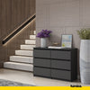 GABRIEL - Chest of 6 Drawers - Bedroom Dresser Storage Cabinet Sideboard - Anthracite H71cm W100cm D33cm