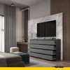 GABRIEL - Chest of 12 Drawers (8+4) - Bedroom Dresser Storage Cabinet Sideboard - Anthracite H92cm W180cm D33cm