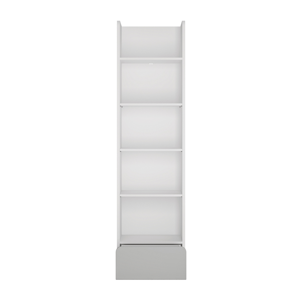 ALBI II - Youth Bedroom Furniture Set - White Matt / Cool Grey Gloss