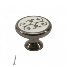 Vintage Patterned Cabinet Knob - Ø30mm - Black Brushed Nickel