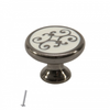 Vintage Patterned Cabinet Knob - Ø30mm - Black Brushed Nickel