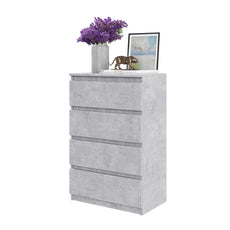 GABRIEL - Chest of 4 Drawers - Bedroom Dresser Storage Cabinet Sideboard - Concrete H92cm W60cm D33cm