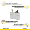 NOAH - Chest of 3 Drawers and 3 Doors - Bedroom Dresser Storage Cabinet Sideboard - White Matt / Concrete H75cm W120cm D35cm
