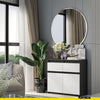 NOAH - Chest of 2 Drawers and 2 Doors - Bedroom Dresser Storage Cabinet Sideboard - Anthracite / White Matt H75cm W80cm D35cm