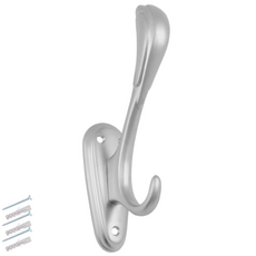 Double Hat & Coat Hook - 160mm - Silver