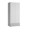 ALBI II - Youth Bedroom Furniture Set - White Matt / Cool Grey Gloss