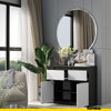NOAH - Chest of 2 Drawers and 2 Doors - Bedroom Dresser Storage Cabinet Sideboard - Anthracite / White Matt H75cm W80cm D35cm