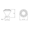 Crystal Glass Effect Cabinet Knob -  Ø30mm - Chrome