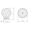 Round Black Crystal Glass Effect Cabinet Knob - Ø40mm - Chrome
