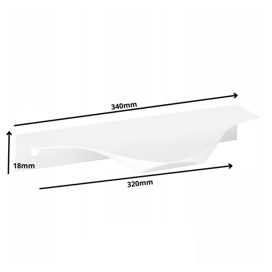Edge Grip Round Profile Handle 320mm (340mm total length) - White