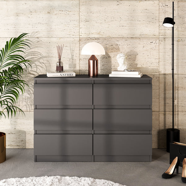 WOLTU 6-Drawer Fabric Dresser Storage Unit - Black & Dark Grey, 80x29x78cm, Steel Frame, For Bedroom, Hallway, Living Room WOLTU 6-Drawer Fabric Dresser Storage Unit - Black & Dark Grey, 80x29x78cm, Steel Frame, For Bedroom, Hallway, Living Room