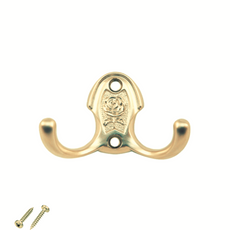 Double Robe Hook - 46mm - Brass