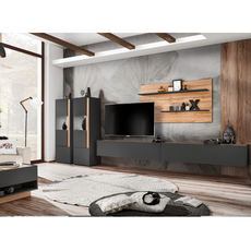 CARLO II - Living Room Furniture Set - Anthracite Grey / Wotan Oak