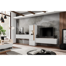 CARLO IV - Living Room Furniture Set - White Matt / Wotan Oak