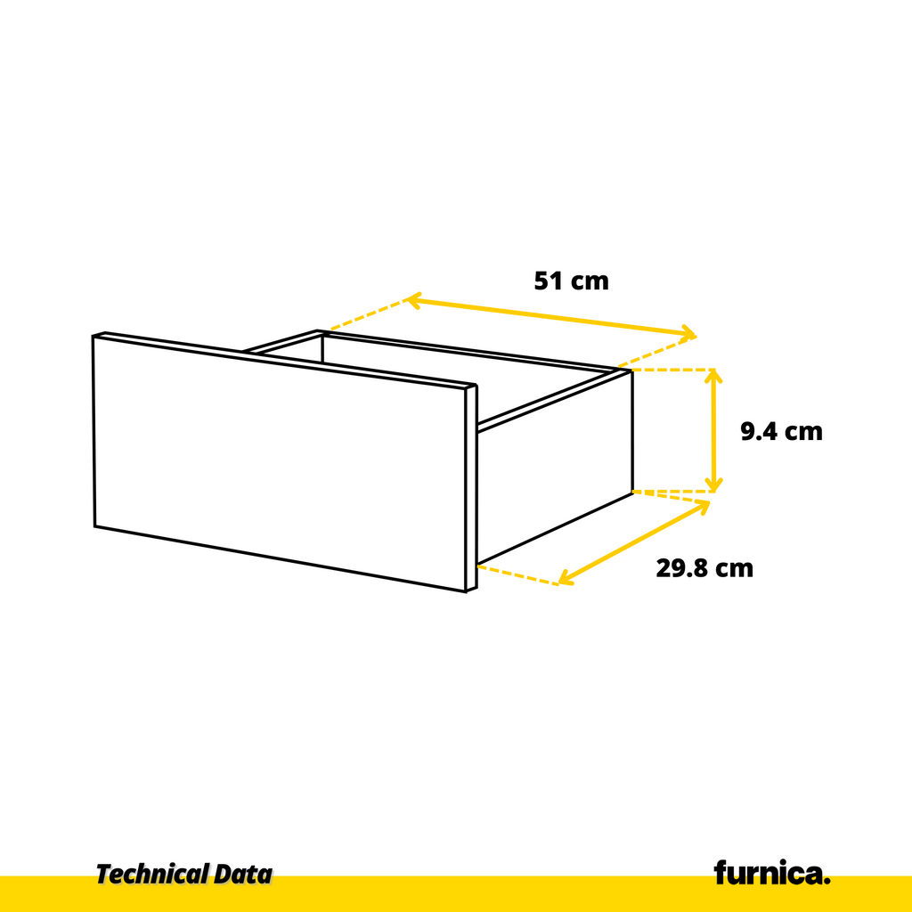 GABRIEL - Chest of 4 Drawers - Bedroom Dresser Storage Cabinet Sideboard - Wenge / White Gloss H92cm W60cm D33cm