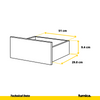 GABRIEL - Chest of 4 Drawers - Bedroom Dresser Storage Cabinet Sideboard - Wenge / White Gloss H92cm W60cm D33cm