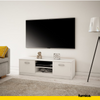 GRACE - TV Stand with 2 Doors and 1 Shelf - White Matt H36cm W120cm D41cm