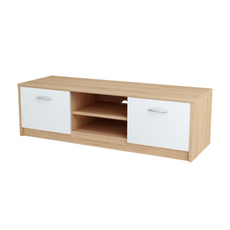 GRACE - TV Stand with 2 Doors and 1 Shelf - Sonoma Oak / White Matt H36cm W120cm D41cm