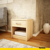 JULIA - Bedside Table - Nightstand with 1 Drawer - Sonoma Oak H45cm W39cm D35cm