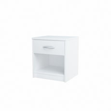 JULIA - Bedside Table - Nightstand with 1 Drawer - White Matt H45cm W39cm D35cm