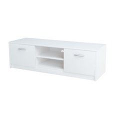 GRACE - TV Stand with 2 Doors and 1 Shelf - White Matt H36cm W120cm D41cm