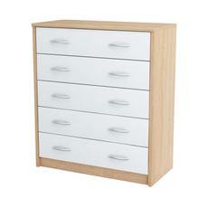 JULIA - Shoe Cabinet - 5 Tier Storage - Sonoma Oak / White Matt H85cm W74cm D35cm