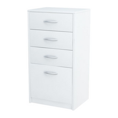 JULIA - Chest of 4 Drawers - Bedroom Dresser Storage Cabinet Sideboard - White Matt H85cm W45cm D35cm