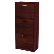 JULIA - Shoe Cabinet - 3 Tier Storage - Wenge H116cm W50cm D28cm