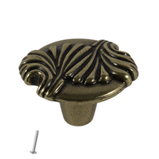 Vintage Cabinet Knob - 35mm x 32mm - Antique Brass