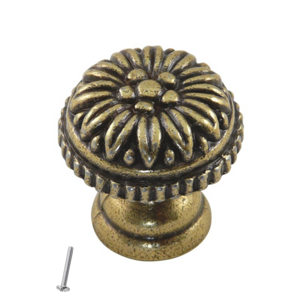 Vintage Knob Ø23mm Antique Brass Furnica